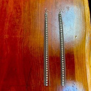 Super Long Dangly Boss B*tch Crystal and Chain Statement Earrings